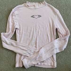 Pink longsleeve with heart tattoo design